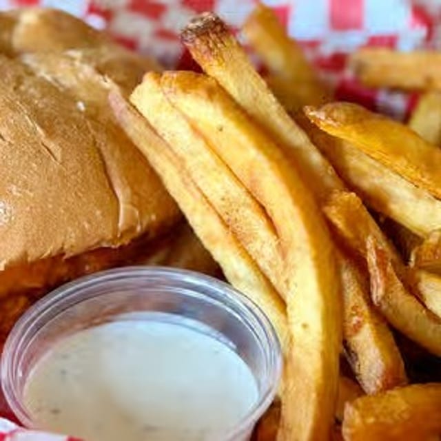 Buffalo Strip Sandwich.