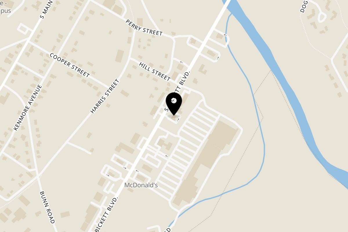 Map showing the location of Remington Grill Louisburg on 309 S Bickett Blvd in Louisburg